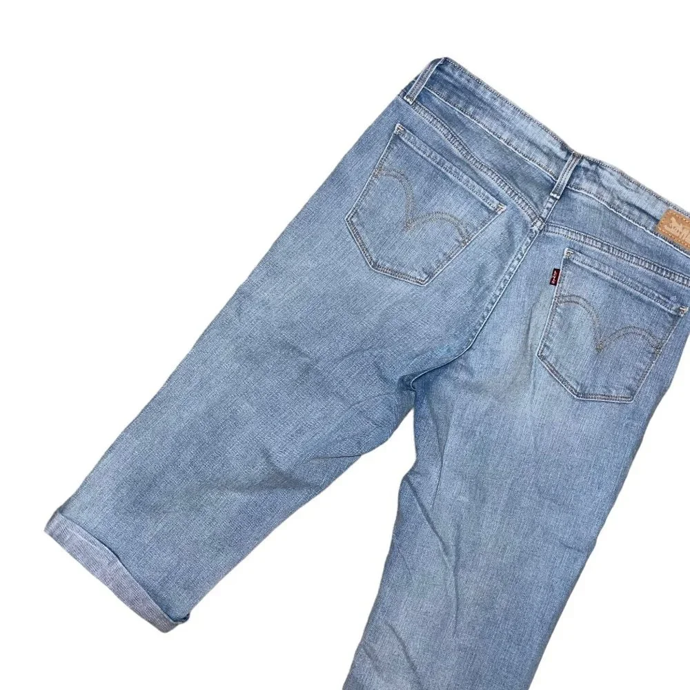Levis Light Wash Cuffed Capris Jeans Petites Womens 12P 16 - Picture 6 of 8